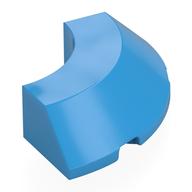 Деталь LEGO Brick Round Corner 4 x 4 x 1 with Bottom Cut Outs [No Studs Flat Top][1/4 Arch], Темно-лазурный