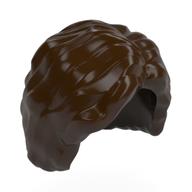 Деталь LEGO Minifig Hair Short and Bushy, Темно-коричневый