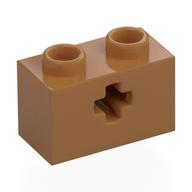Деталь LEGO Кирпичик Technic 1 x 2, с осевым отверстием типа 1, Средне-темный телесный