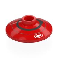 Деталь LEGO Dish 2 x 2 Inverted [Radar] with Black, Silver Stripe, White Markings print, Красный
