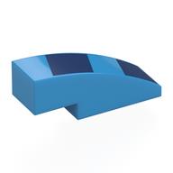 Деталь LEGO Brick Curved 3 x 1 No Studs with Dark Blue Shapes print, Темно-лазурный