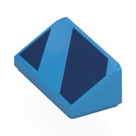 Деталь LEGO Brick Sloped 30° 1 x 2 x 2/3 with Dark Blue Shapes print, Темно-лазурный