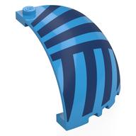 Деталь LEGO Panel 5 x 5 x 3 1/3 Corner, Curved Top with Dark Blue Shapes print, Темно-лазурный