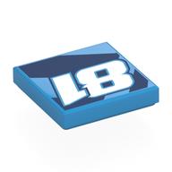Деталь LEGO Tile 2 x 2 with White '81', Dark Blue Shapes print, Темно-лазурный