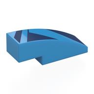 Деталь LEGO Brick Curved 3 x 1 No Studs with Dark Blue Shapes print, Темно-лазурный