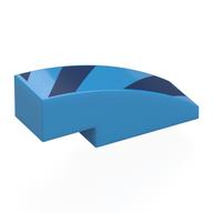 Деталь LEGO Brick Curved 3 x 1 No Studs with Dark Blue Shapes print, Темно-лазурный