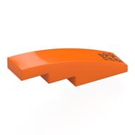 Деталь LEGO Brick Curved 4 x 1 No Studs with Black 'we are grip' print, Оранжевый