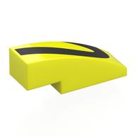 Brick Curved 3 x 1 No Studs with Black Shapes print