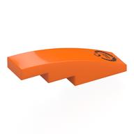 Brick Curved 4 x 1 No Studs with Black Laurel print