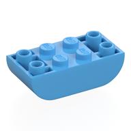 Деталь LEGO Кирпичик изогнутый двойной перевёрнутый 2 x 4, Средне-голубой