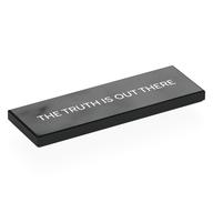 Деталь LEGO Tile 2 x 6 with 'THE TRUTH IS OUT THERE' Print, Черный