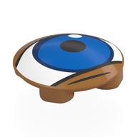 Деталь LEGO Plate Round 2 x 2 with Rounded Bottom [Boat Stud] with White Eye, Blue Iris print, Средне-темный телесный