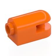 Деталь LEGO Кирпичик круглый изогнутый 1 x 2, с боковым штырьком, со стержнем, Оранжевый