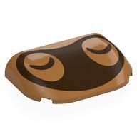 Деталь LEGO Brick Round, Curved Triple 4 x 6 x 1 with Dark Brown Closed Eyes, Raccoon Mask print, Средне-темный телесный