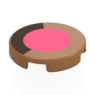 Деталь LEGO Tile Round 2 x 2 with Coral Circle, Dark Brown Line (Eye) print, Средне-темный телесный
