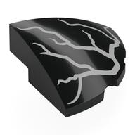 Brick Round Corner, Curved 3 x 3 x 1 Quarter Circle with Silver Lightning print