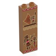 Brick 1 x 2 x 5 with Hollow Studs with Tribal Paintings, Catamaran, People print
