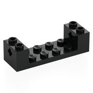 Деталь LEGO Wheel Bearing 2 x 6 x 1 1/3 with Axle Holes and 2 x 4 Cutout, Ridges at Underside, Черный