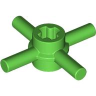 Деталь LEGO Technic Axle Connector Hub with 4 Bars at 90°, Reinforced Axle Hole, Ярко-зеленый