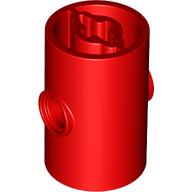 Деталь LEGO Brick Round 2 x 2 x 3 D. Tube with Axle Holes (Crossholes) at Each End, Pin Holes In Sides, Красный
