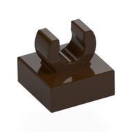 Деталь LEGO Плитка специальная 1 x 1, с клипсой, со скруглёнными краями, Темно-коричневый