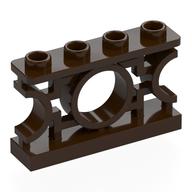 Деталь LEGO Fence 1 x 4 x 2 Ornamental Asian Lattice Round with 4 Studs, Темно-коричневый