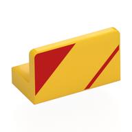 Деталь LEGO Panel 1 x 2 x 1 with Red Triangle, Stripe print, Желтый