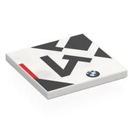 Деталь LEGO Tile 4 x 4 with Black '4', Shapes, BMW Logo print, Белый