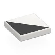 Деталь LEGO Tile 2 x 2 with Black Triangle print, Белый