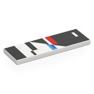 Деталь LEGO Tile 2 x 6 with Black/Red/Dark Azure Shapes print, Белый