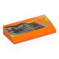 Brick Curved 2 x 4 x 2/3 No Studs, with Bottom Tubes with Droid Arm, Lime Shapes print