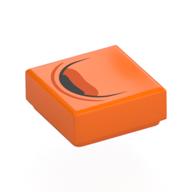Деталь LEGO Tile 1 x 1 with Black Exhaust print, Оранжевый