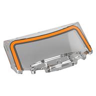 Деталь LEGO Windscreen, Curved 6 x 2 x 2 with Orange Frame print, Прозрачный бесцветный