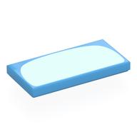 Деталь LEGO Tile 2 x 4 with Bright Light Blue Tummy print, Средне-голубой