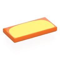 Деталь LEGO Tile 2 x 4 with Bright Light Yellow Tummy print, Оранжевый