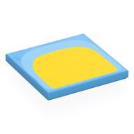 Деталь LEGO Tile 4 x 4 with Yellow/Bright Light Blue Shape (Tummy) print, Средне-голубой