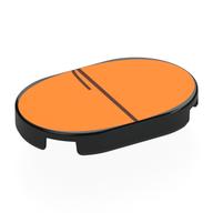Деталь LEGO Tile Round 2 x 3 with Orange Surface (Closed Eye) print, Черный