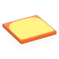Деталь LEGO Tile 4 x 4 with Bright Light Yellow Shape (Tummy) print, Оранжевый