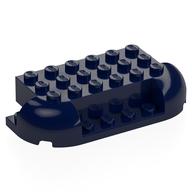 Деталь LEGO Brick Curved 4 x 8 with Rounded Ends, 1 x 4 Cutout in Front, Two 1 x 2 Cutouts in Back, Темно-синий
