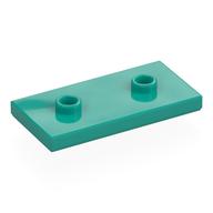 Деталь LEGO Пластина специальная 2 x 4, с пазом и двумя центральными штырьками (джампер), Темно-бирюзовый