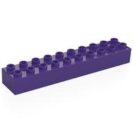 Деталь LEGO Кирпичик Duplo 2 x 10, Темно-фиолетовый
