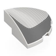 Деталь LEGO Brick Round Corner, Curved 3 x 3 x 1 Quarter Circle with Dark Bluish Grey Mesh, Shape print, Белый