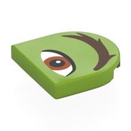 Tile Round 2 x 2 Half Circle with Reddish Brown Eye, Dark Brown Eyebrow Right print