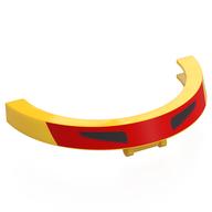 Деталь LEGO Windscreen 10 x 2 x 4 1/3 U Shape with Red Rectangle, Black Triangle print, Желтый