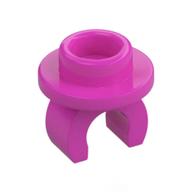 Деталь LEGO Plate Round 1 x 1 with Hollow Stud and Underside Clip, Темно-розовый