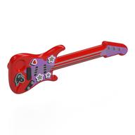 Деталь LEGO Musical Instrument Guitar Electric with Lavender Front, Silver Strings, Hearts, Stars print, Красный