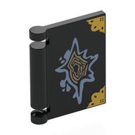 Деталь LEGO Book Cover with Gold Decorations, Sand Blue/Tan Shapes (Stabbed Tom Riddle Diary) print, Черный
