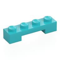 Деталь LEGO Plate Special 1 x 4 x 2/3 with 1 x 2 Bottom Cutout, Средне-лазурный