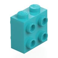 Деталь LEGO Brick Special 1 x 2 x 1 2/3 with Four Studs on 2 Sides, Средне-лазурный