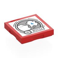 Деталь LEGO Tile Special 2 x 2 with SMART Tag with '#0132' Ditto Print, Красный